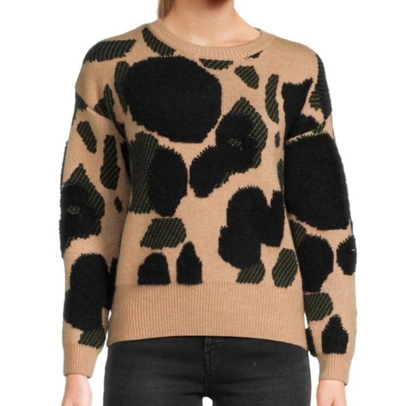 YAL NEW YORK Women's Animal Print Sweater - Medium - NWT - Picture 1 of 3